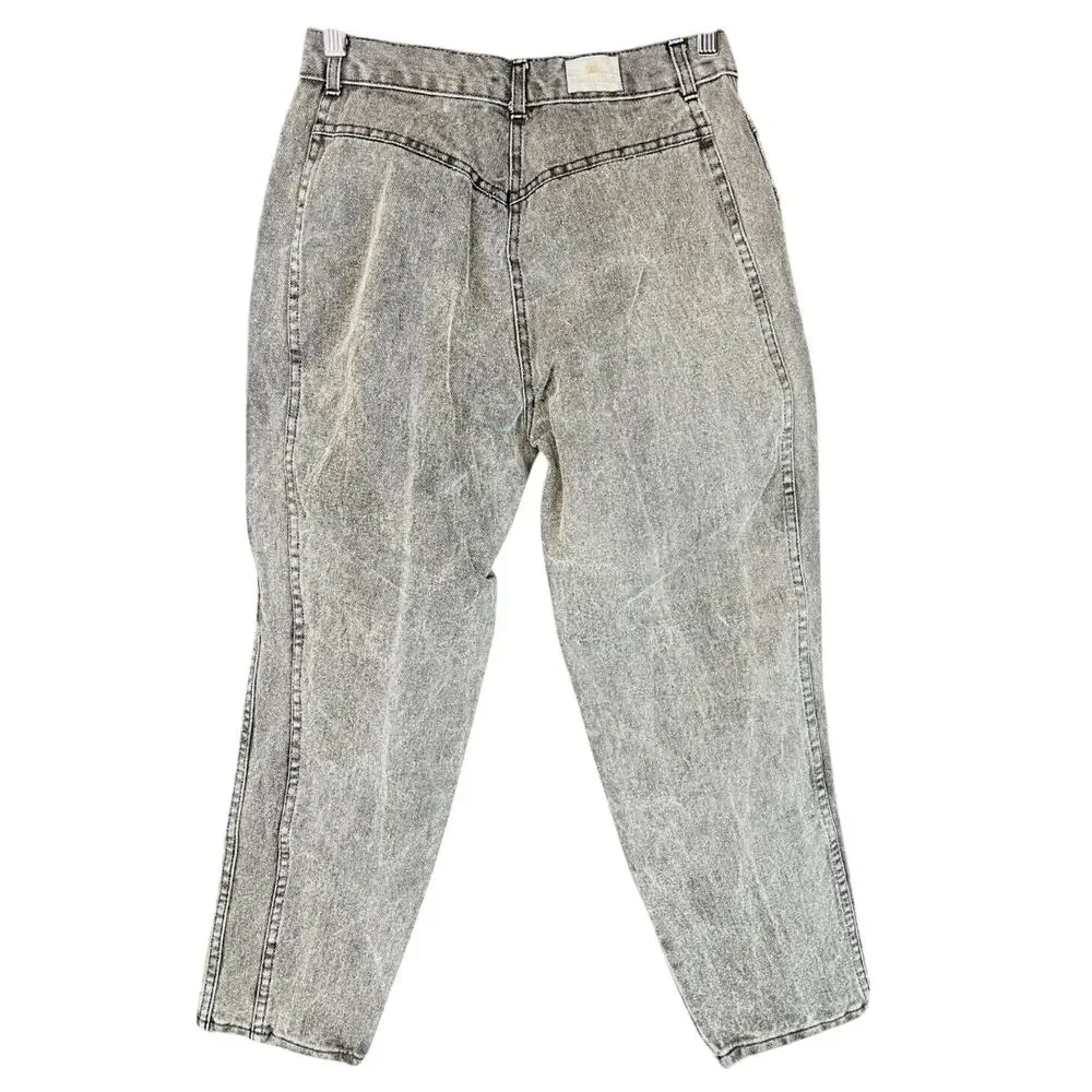 Vintage SUNSET BLUES (28x25) Acid Wash Mom Jeans 80s High Rise Bare Back USA - Picture 2 of 6